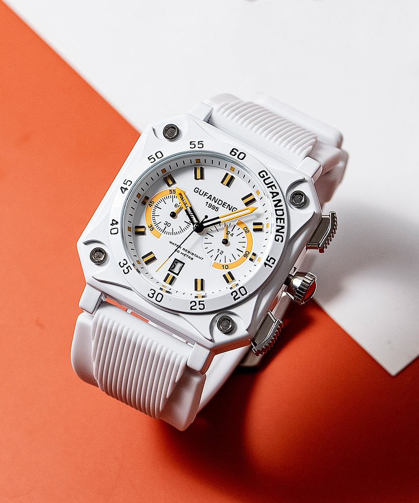 White Silicone Rubber Alloy Quartz Movement Watch
