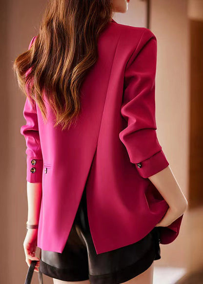 Rose Notched Back Side Open Cotton Jackets Spring