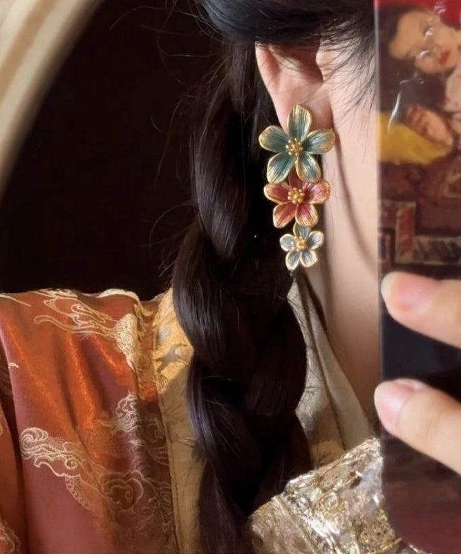 Rainbow Metal Alloy Drip Glaze Drop Earrings