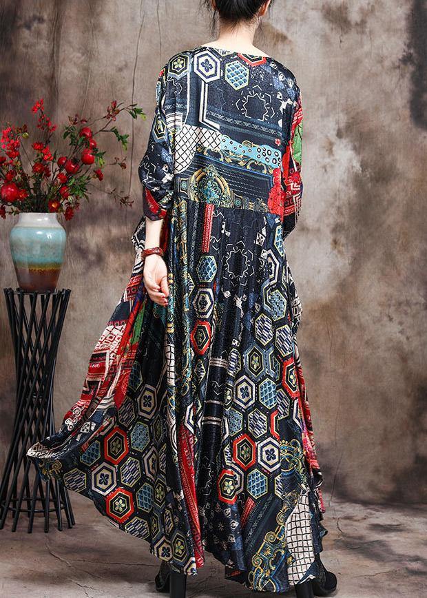 Luxy Asymmetric Silk Dress Print Art Dress