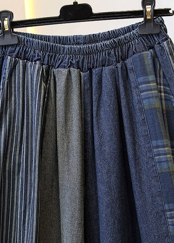 Colorblock Pockets Patchwork Wide Leg Jeans