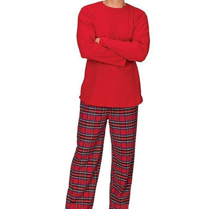 Stylish Winter Family Plaid Red Christmas Pajama Set for Unisex