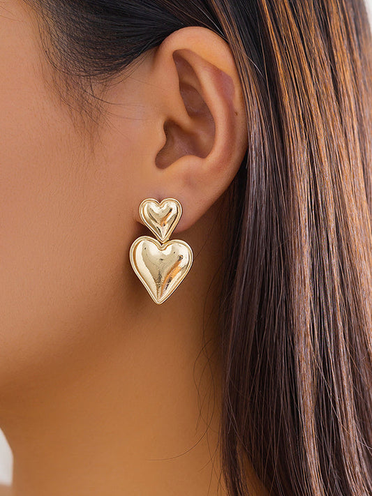Normcore Heart Shape Color Drop Earrings