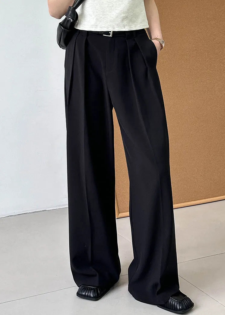 New Beige High Waist Pockets Pants Summer
