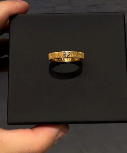 New Gold Sterling Silver Overgild Zircon Graphic Rings