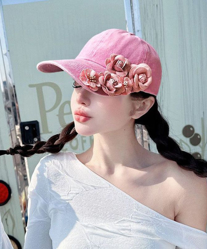 New Pink Decorated Denim Baseball Cap Hat