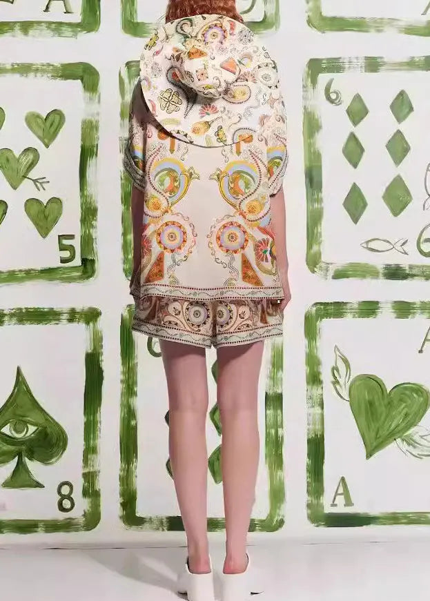 New Graffiti Top and Shorts Set Summer