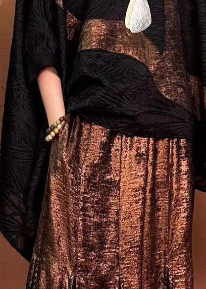 Black Oversized Original Design Silk Top Summer