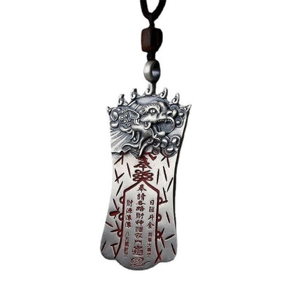 Buddha Stones Fengshui Bagua Pixiu Cinnabar Balance Necklace Pendant