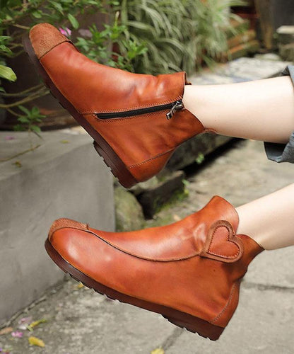 Chocolate Boots Cowhide Leather Ankle Boots