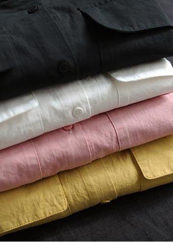 Classy Lapel Pockets Spring Top Silhouette Wardrobes Yellow Shirts
