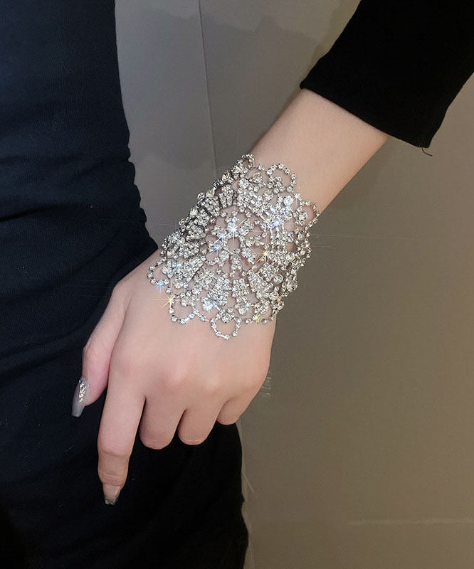 Stylish Silk Copper Zircon Hollow Out Tassel Charm Bracelet