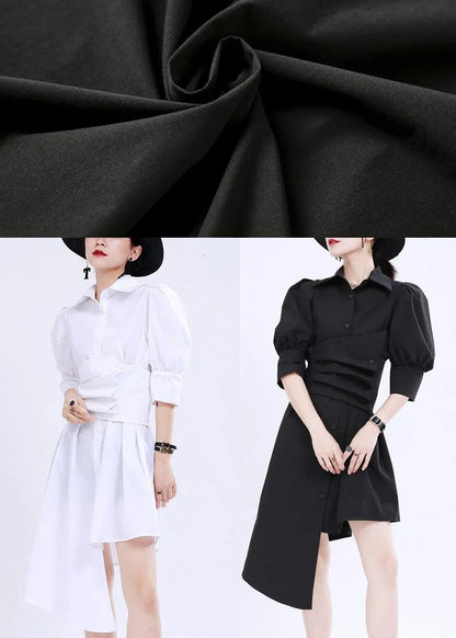 White Peter Pan Collar Mid Summer Cotton Dress