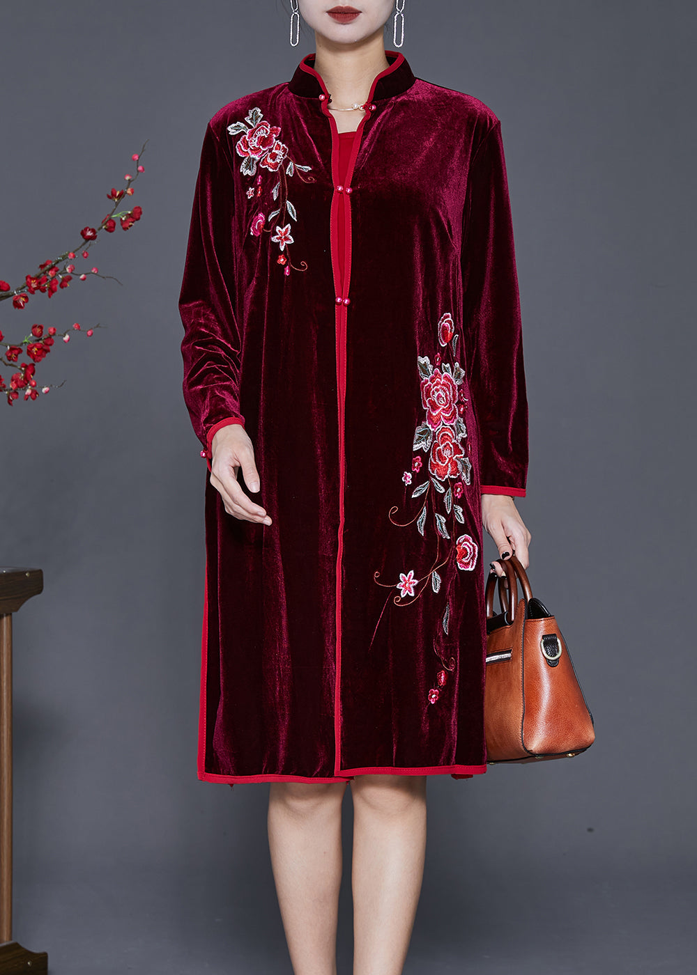 Fine Mulberry Embroideried Silk Velour Sets 2 Pieces Fall