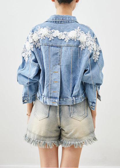 Blue Oversized Stereoscopic Denim Coat Fall
