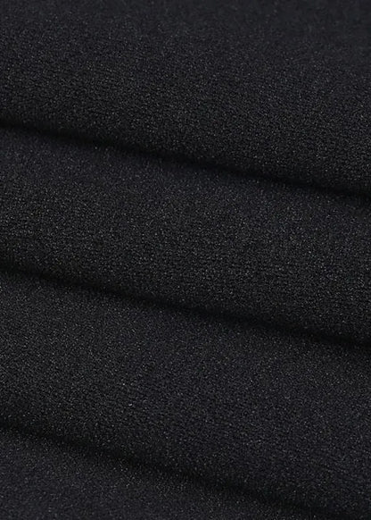 Black Button Tulle Patchwork Spandex Summer Pants High Waist