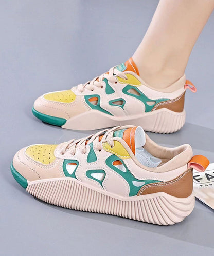 Comfy Green Hollow Out Cross Strap Flat Feet Shoes
