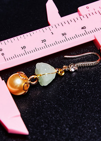 Boutique Champagne Pearl Jade Drop Earrings