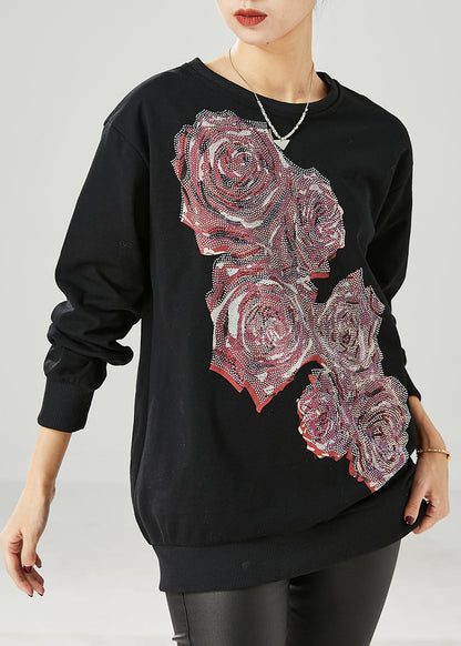 Diy Black Oversized Cotton Pullover Spring