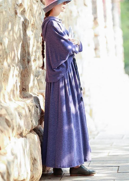 Knitted Skirt New Long Sleeve Knitted Sweater Purple Suit for