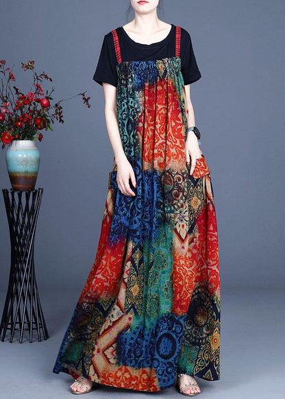 Summer Pleated and Irregular Suspender Skirt + T-shirt