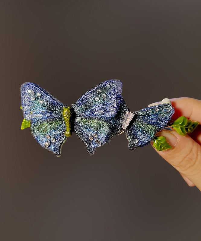 Chinese Style Gradient Color Metal Butterfly Embroidery Hairpin