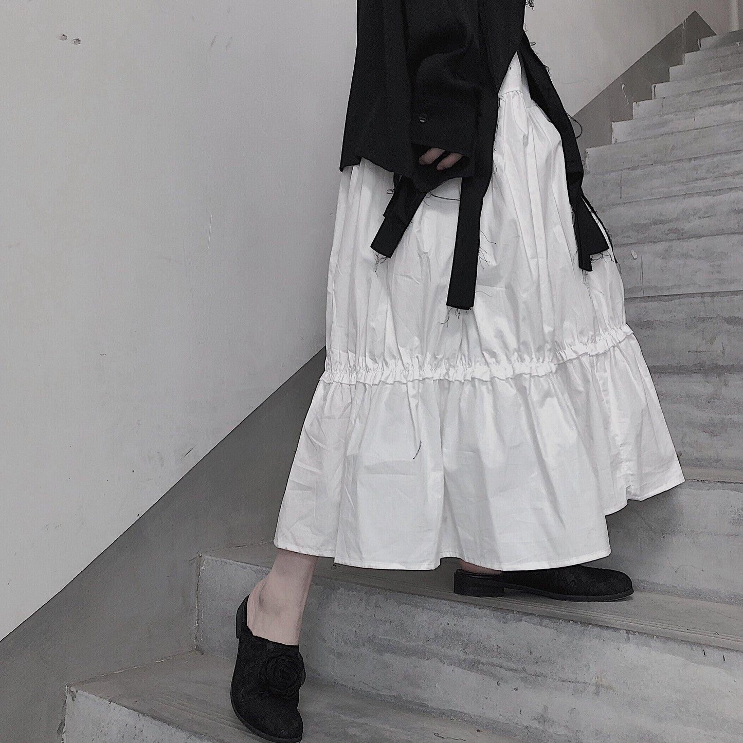 Spring Sweet Little White Skirt All Match a Waist Waist