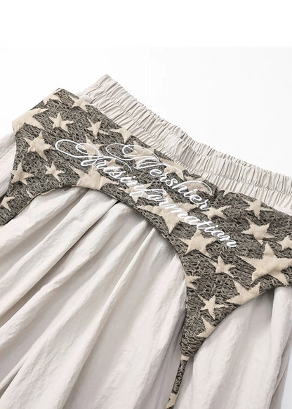 Apricot Oversized Wrinkled Spandex Wide Leg Pants Spring