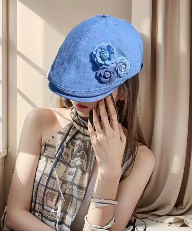 Blue Versatile Denim Beret Hat