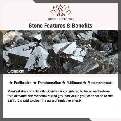 Buddha Stones Tibetan Fengshui Pixiu Obsidian Bracelet