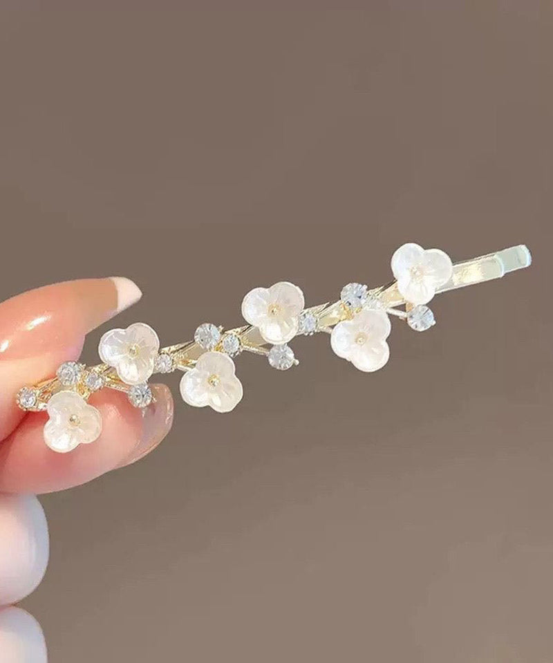 White Alloy Zircon Colored Glaze a Pair Hairpin