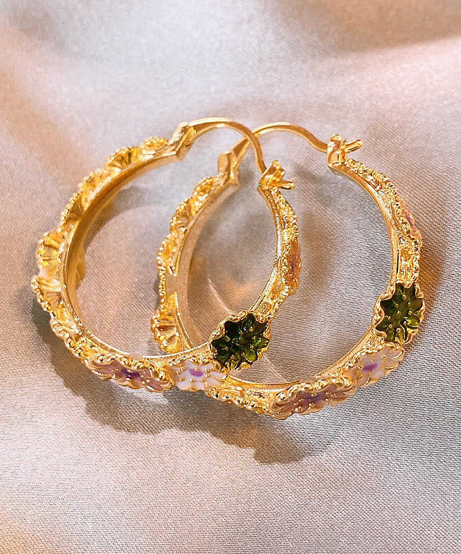 Boutique Gold Sterling Silver Alloy Hoop Earrings