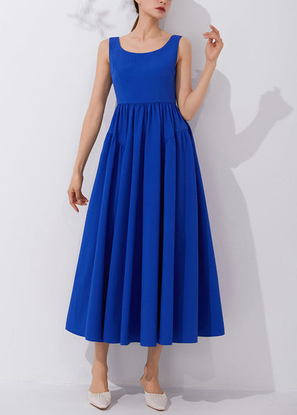 Klein Blue High Waist Dress Sleeveless