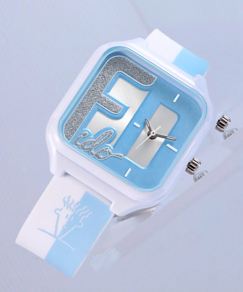 Diy Blue Zircon Silicone Rubber Waterproof Quartz Movement Watches