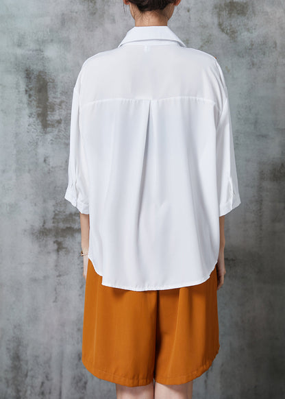 Unique Orange Oversized Patchwork Chiffon Two Piece Set Clothing Summer