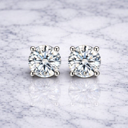 "bentley" 2 Carat Silver Stud Earrings