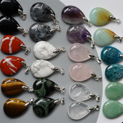 1.0 Inch Mixed Crystal Water Drop Pendant for Healing