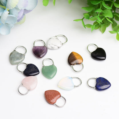 1.2" Mixed Crystal Heart Pendant for Spiritual Healing