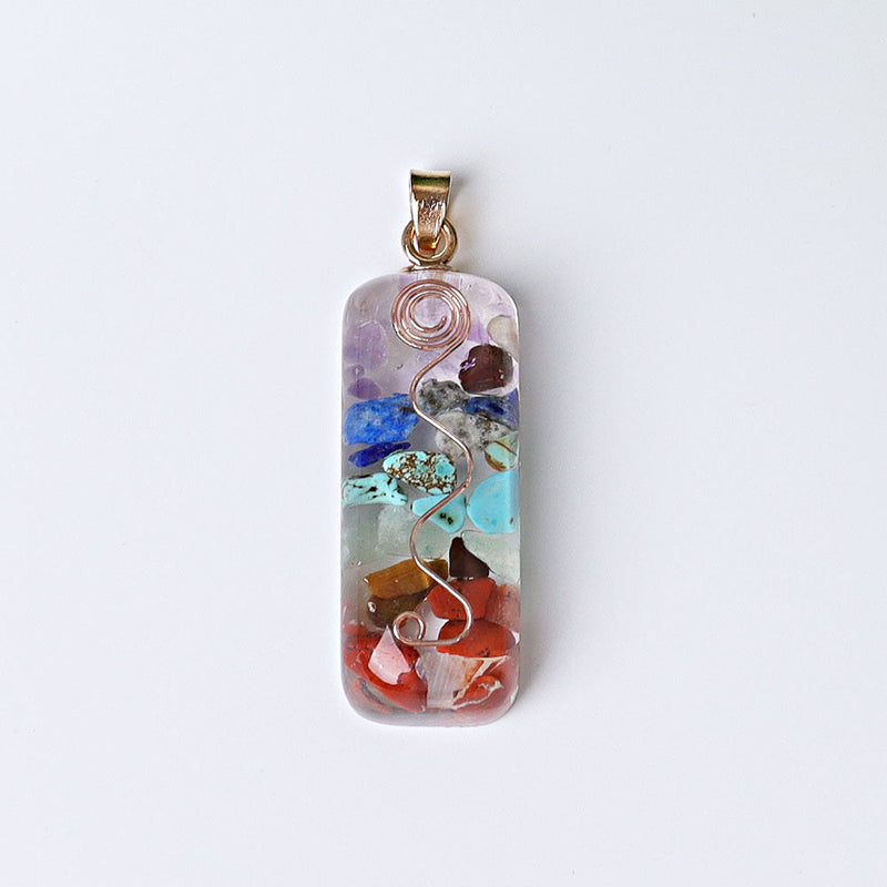 1.8 Inch Chakra Resin Crystal Pendant for Spiritual Healing