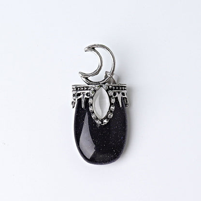 1.8 Inch Crystal Pendant With Moon Symbol | Spiritual Necklace