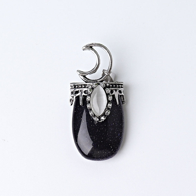 1.8 Inch Crystal Pendant With Moon Symbol | Spiritual Necklace