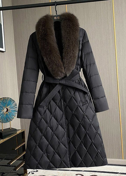 Black Collar Slim Fit Puffers Jackets Winter