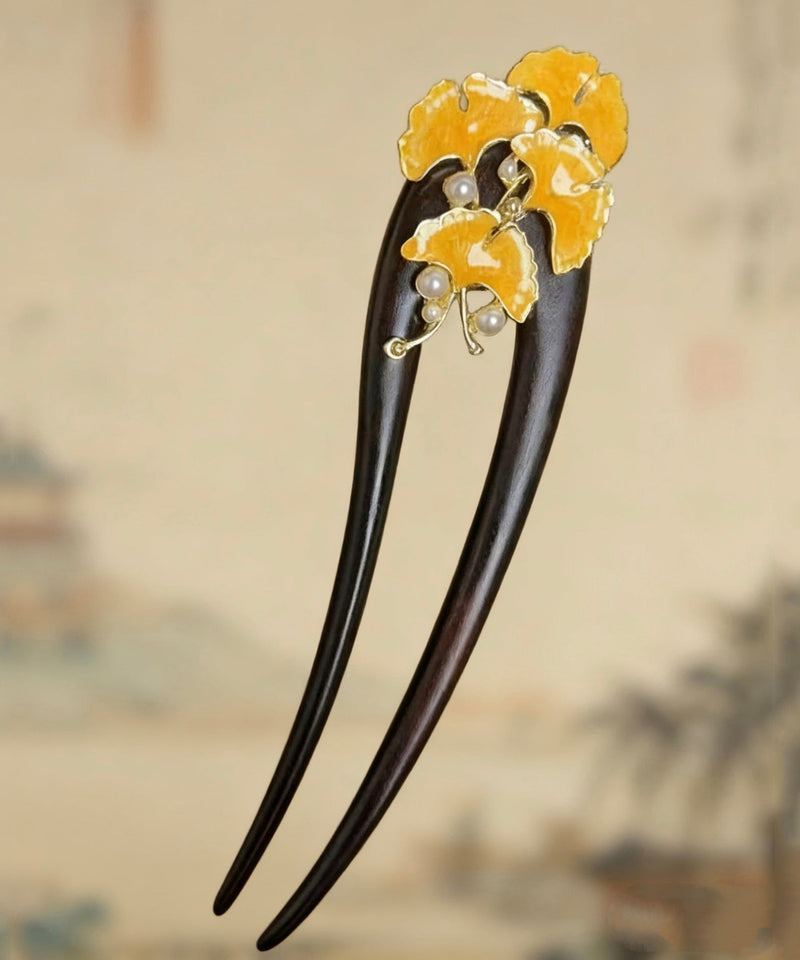Retro Black Wooden Pearl U-shaped Hairpin