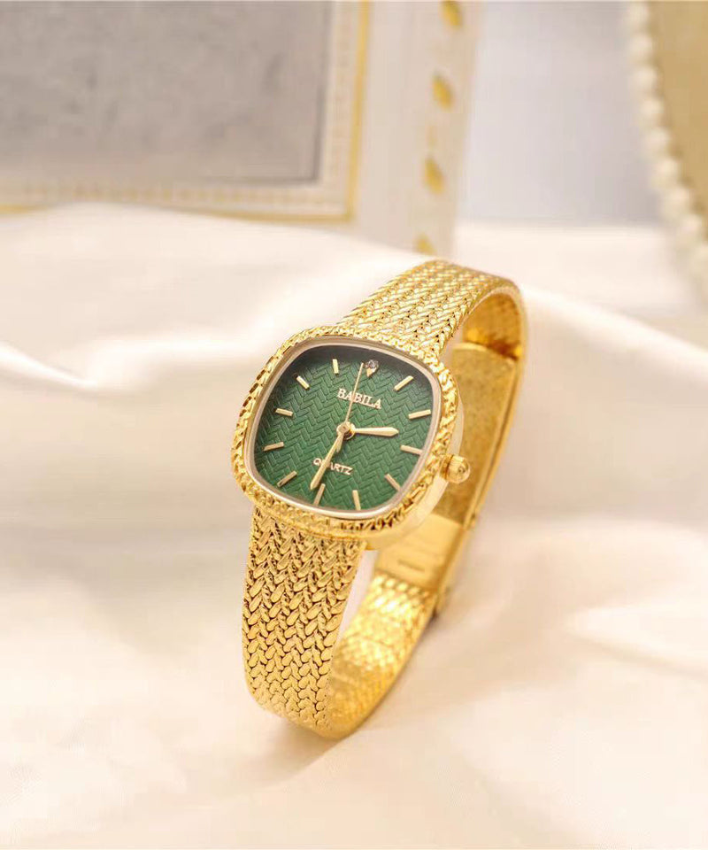 Silk Stainless Steel Tempered Glass Ear of Wheat Watches