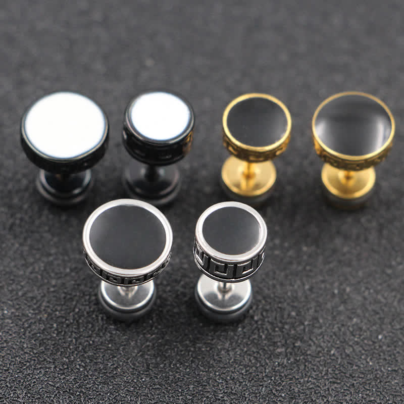 10mm Titanium Steel Balance Spiritual Earrings for