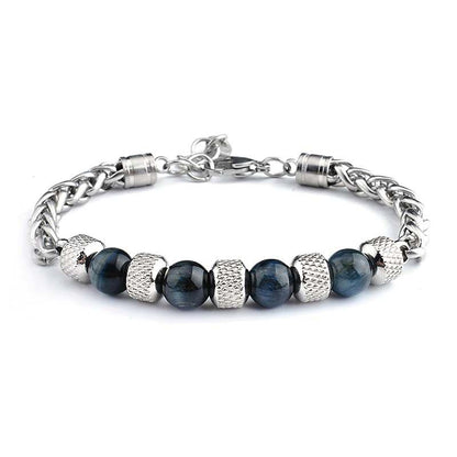 8mm Black Onyx Tiger Eye Courage Bracelet