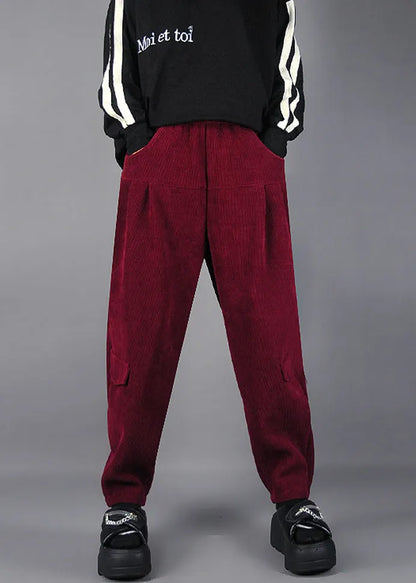 Mulberry Oversized Pockets Corduroy Pants Spring