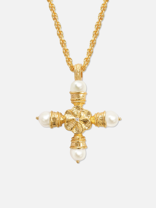 Pearl Cross Necklace