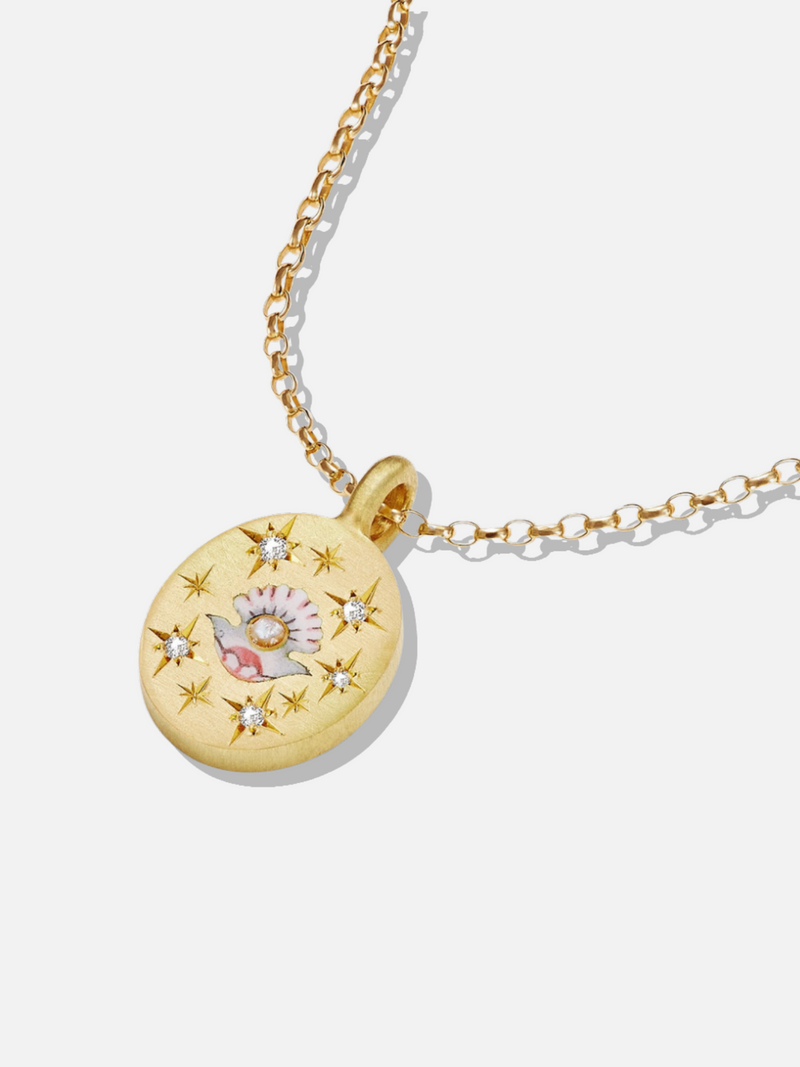 Dove Painted Pendant Necklace