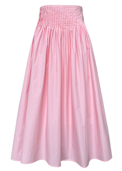 Organic Pink Wrinkled Exra Large Hem Cotton a Line Skirt Spring